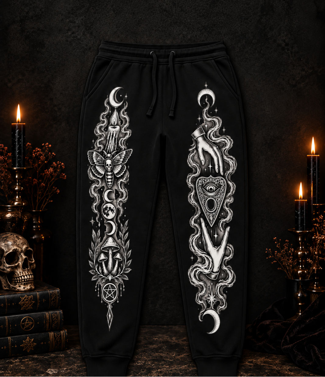 itual Vision Joggers – Gothic Occult Graphic Sweatpants